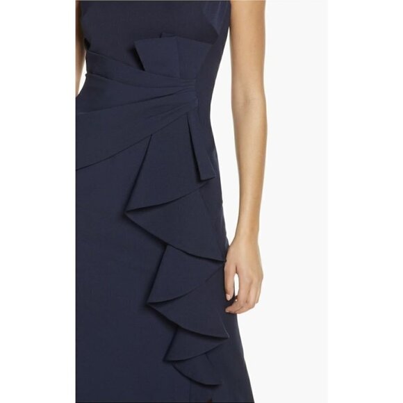 ELIZA J Ruffle Front Gown in Navy Size US 2 - Picture 11 of 12